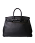 Birkin 35 Veau Taurillon Clemence Leather in Black, front view